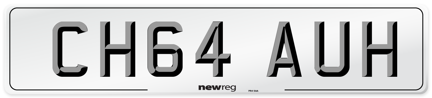 CH64 AUH Number Plate from New Reg